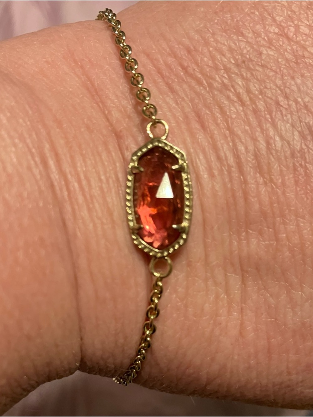 Kendra Scott Gold Bracelet with Red Stone - Picture 4 of 5